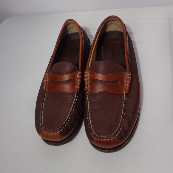 L.L. Bean Other - LL Bean Men’s Allagash Bison Handsewn Penny Loafers Leather Brown Size 10 EE